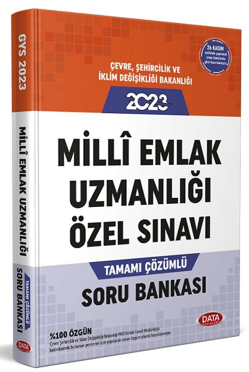 SÜPER FİYAT - Data 2023 GYS Çevre, Şehircilik ve İklim Değişikliği Bakanlığı Milli Emlak Uzmanlığı Özel Sınavı Soru Bankası Çözümlü Görevde Yükselme Data Yayınları