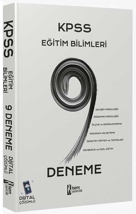 SÜPER FİYAT - İsem 2023 KPSS Eğitim Bilimleri 9 Deneme Dijital Çözümlü İsem Yayıncılık