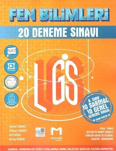 Mozaik 8. Sınıf LGS Fen Bilimleri 20 Deneme Mozaik Yayınları