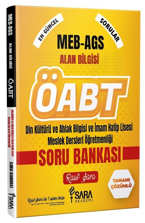 Şara Akademi ÖABT MEB-AGS Din Kültürü ve Ahlak Bilgisi Soru Bankası Çözümlü - Rauf Şara Şara Akademi