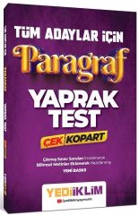 Yediiklim KPSS ALES DGS YKS Paragraf Yaprak Test Çek Kopart Yediiklim Yayınları