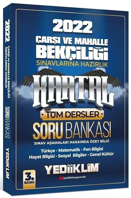 SÜPER FİYAT - Yediiklim 2022 Çarşı ve Mahalle Bekçiliği Sınavları Tüm Dersler Kartal Soru Bankası 3. Baskı Yediiklim Yayınları