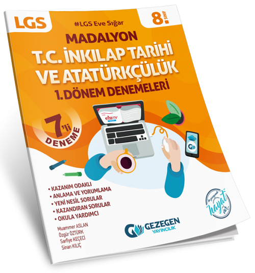 Gezegen 8. Sınıf LGS TC İnkılap Tarihi ve Atatürkçülük 1. Dönem 7 Deneme Gezegen Yayınları