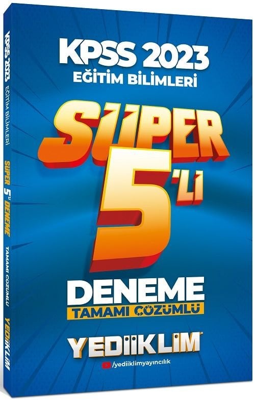 Yediiklim 2023 KPSS Eğitim Bilimleri Süper 5 li Deneme Çözümlü Yediiklim Yayınları