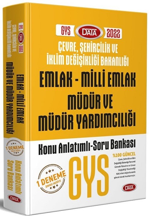 SÜPER FİYAT - Data 2021 GYS Çevre Şehircilik Bakanlığı Emlak-Milli Emlak Müdür ve Yardımcılığı Konu Anlatımlı Soru Bankası Görevde Yükselme Data Yayınları