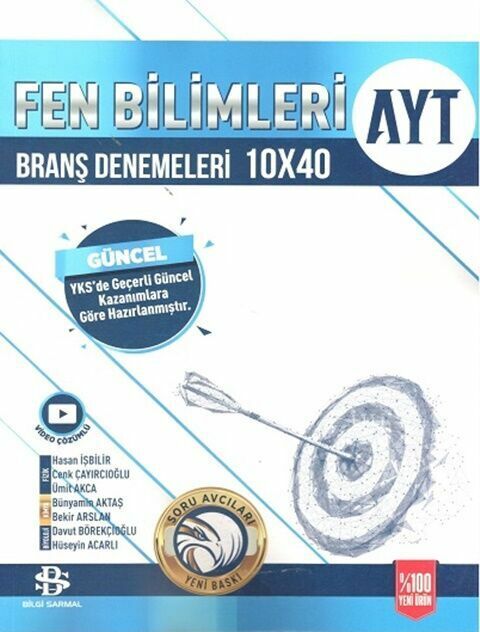 Bilgi Sarmal YKS AYT Fen Bilimleri Soru Avcıları 10x40 Branş Denemeleri Video Çözümlü Bilgi Sarmal Yayınları