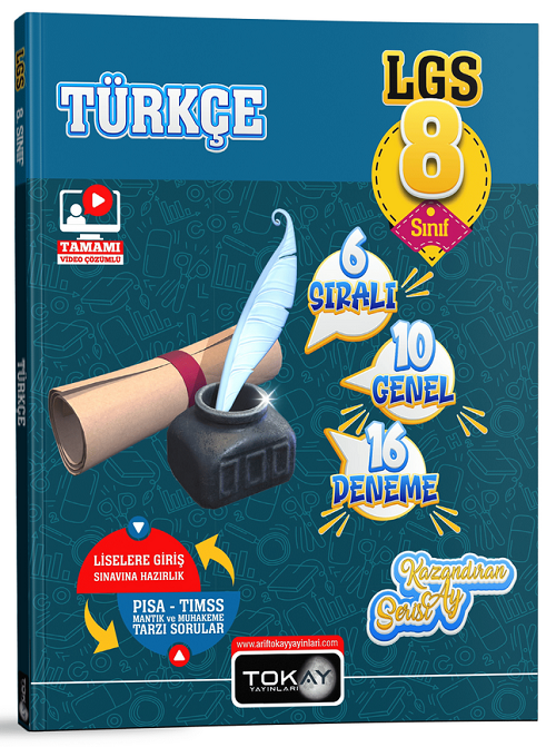 Tokay 8. Sınıf LGS Türkçe 16 lı Branş Deneme Video Çözümlü Tokay Yayınları