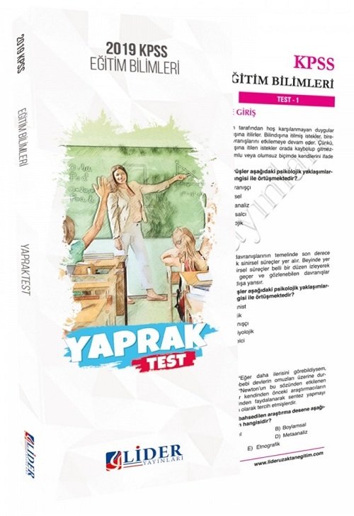 Lider 2019 KPSS Eğitim Bilimleri Yaprak Test Çek Kopart Lider Yayınları