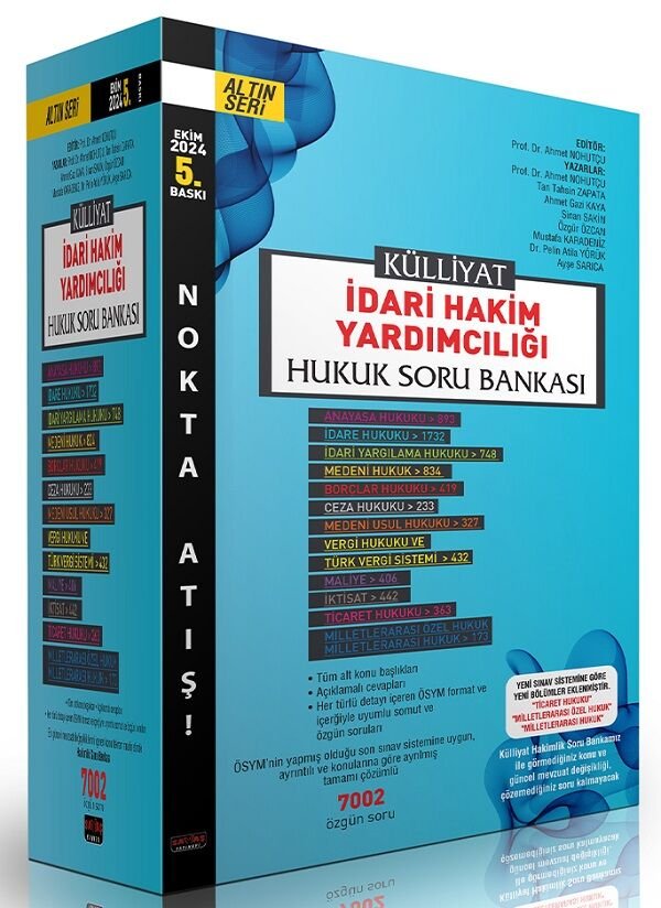 Savaş 2024 KÜLLİYAT İdari Hakimlik Hukuk Soru Bankası Modüler Set 5. Baskı - Ahmet Nohutçu Savaş Yayınları