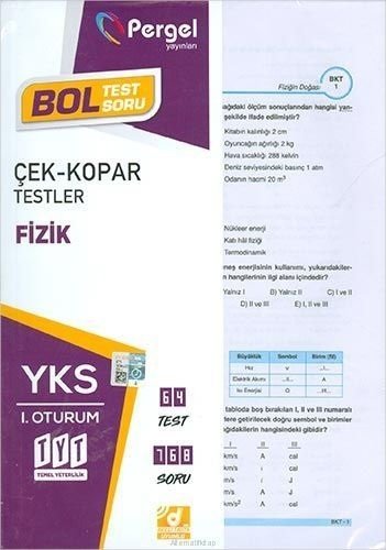 Pergel YKS TYT Fizik Çek Kopar Testleri Pergel Yayınları