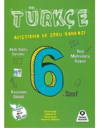 SÜPER FİYAT - Örnek Akademi 6. Sınıf Türkçe Alıştırma ve Soru Bankası Örnek Akademi Yayınları