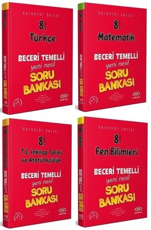 Data 8. Sınıf Garantör Beceri Temelli Soru Bankası Seti (4 Kitap) Data Yayınları