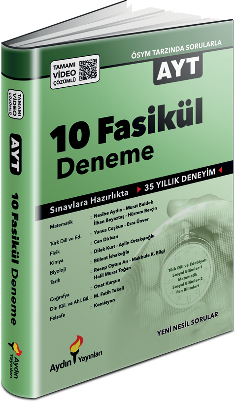 Aydın YKS AYT 10 Fasikül Deneme Video Çözümlü Aydın Yayınları