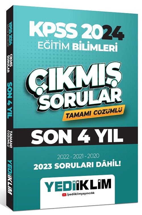 SÜPER FİYAT - Yediiklim 2024 KPSS Eğitim Bilimleri Çıkmış Sorular Son 4 Yıl Çözümlü Yediiklim Yayınları