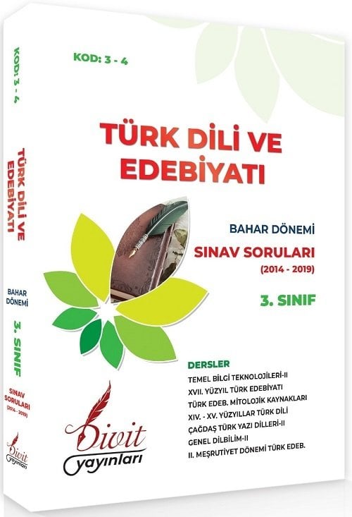 Divit Açıköğretim 3-4 3. Sınıf Bahar Türk Dili Edebiyatı Çıkmış Sınav Soruları 2014-2019 Divit Yayınları