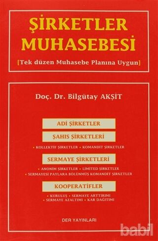 Der Yayınları Şirketler Muhasebesi - Bilgütay Akşit Der Yayınları