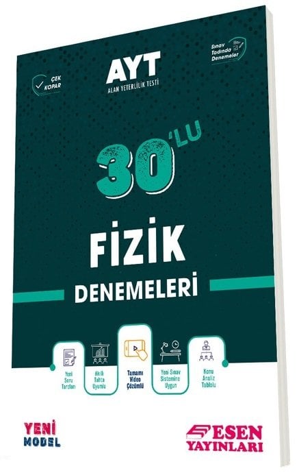 Esen YKS AYT Fizik 30 lu Deneme Esen Yayınları