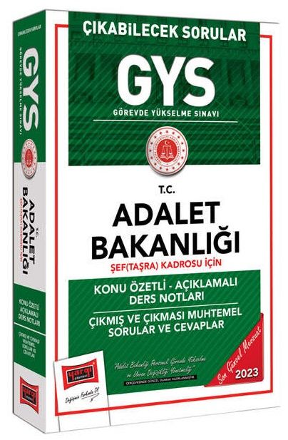 Yargı 2023 GYS Adalet Bakanlığı Şef Taşra Konu Özetli Ders Notları Çıkmış ve Çıkması Muhtemel Sorular Görevde Yükselme Yargı Yayınları