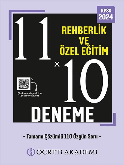 Öğreti 2024 KPSS Eğitim Bilimleri Rehberlik ve Özel Eğitim 11x10 Deneme Çözümlü Öğreti Akademi