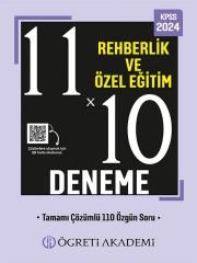 Öğreti 2024 KPSS Eğitim Bilimleri Rehberlik ve Özel Eğitim 11x10 Deneme Çözümlü Öğreti Akademi