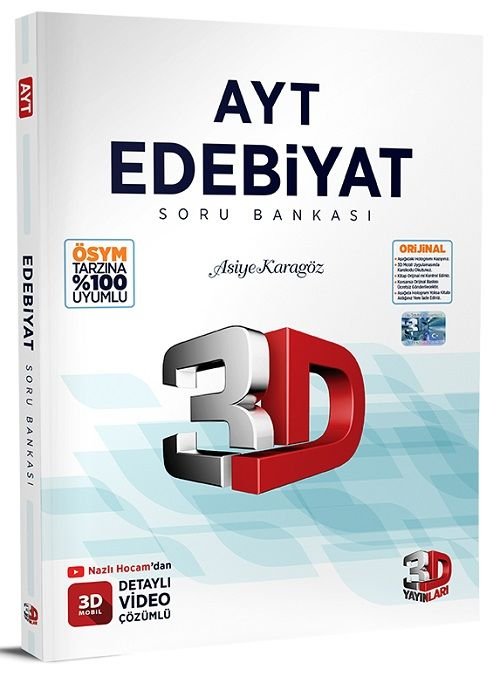 3D Yayınları YKS AYT Edebiyat Soru Bankası Video Çözümlü 3D Yayınları