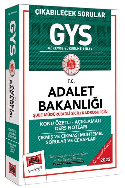 Yargı 2023 GYS Adalet Bakanlığı Şube Müdürü Adli Sicil Konu Özetli Ders Notları Çıkmış ve Çıkması Muhtemel Sorular Görevde Yükselme Yargı Yayınları