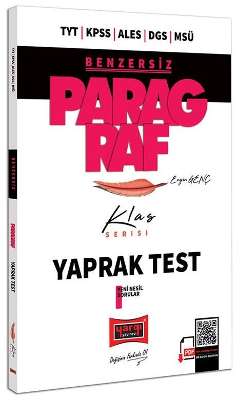 Yargı TYT KPSS ALES DGS Benzersiz Paragraf Yaprak Test Klas Serisi Yargı Yayınları