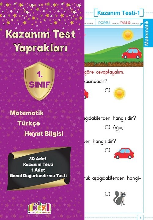 KEY Yayınları 1. Sınıf Tüm Dersler Kazanım Test Yaprakları KEY Yayınları