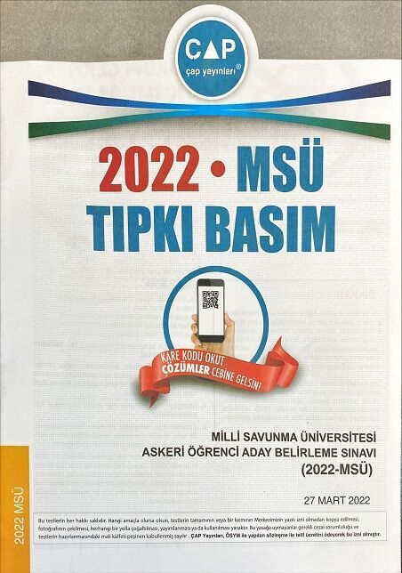 Çap Yayınları 2022 MSÜ Tıpkı Basım Çıkmış Sorular Çap Yayınları