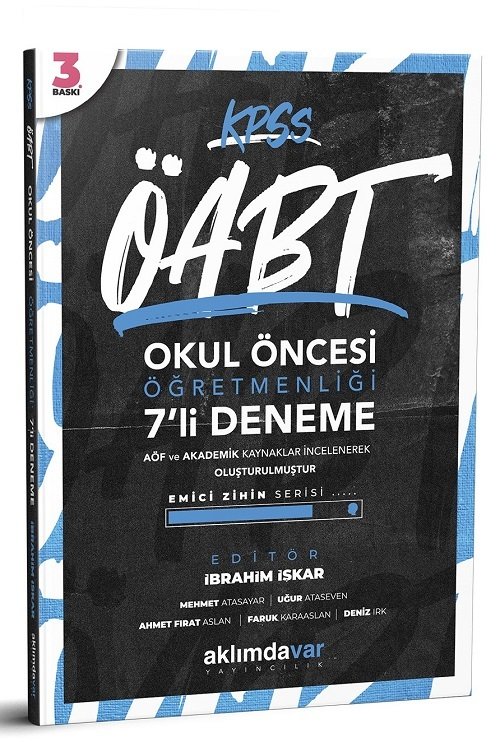 SÜPER FİYAT - Aklımdavar ÖABT Okul Öncesi Öğretmenliği 7 Deneme - İbrahim İşkar Aklımdavar Yayıncılık