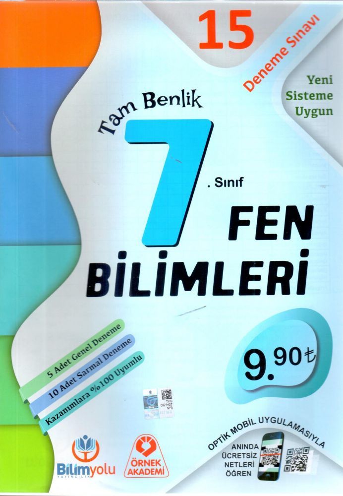 Örnek Akademi 7. Sınıf Fen Bilimleri 15 Deneme Sınavı Örnek Akademi Yayınları