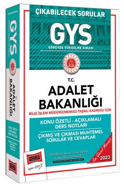 Yargı 2023 GYS Adalet Bakanlığı Bilgi İşlem Müdürü Konu Özetli Ders Notları Çıkmış ve Çıkması Muhtemel Sorular Görevde Yükselme Yargı Yayınları