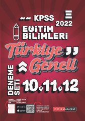 Pegem 2022 KPSS Eğitim Bilimleri Türkiye Geneli 3 Deneme (10-11-12) Pegem Akademi Yayınları