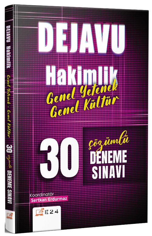 E24 Yayınları Hakimlik DEJAVU Genel Yetenek Genel Kültür 30 Deneme Çözümlü E24 Yayınları