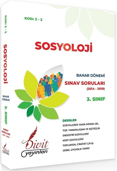 Divit Açıköğretim 3-3 3. Sınıf Bahar Sosyoloji Çıkmış Sınav Soruları 2014-2019 Divit Yayınları