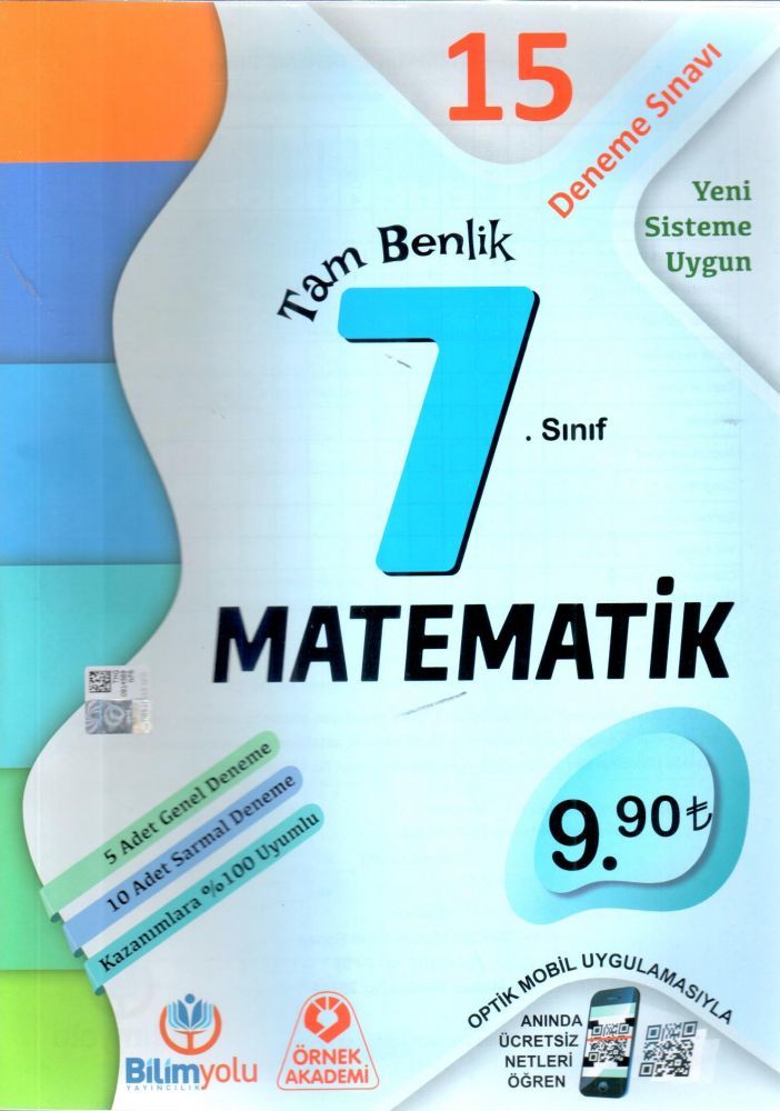 Örnek Akademi 7. Sınıf Matematik 15 Deneme Sınavı Örnek Akademi Yayınları