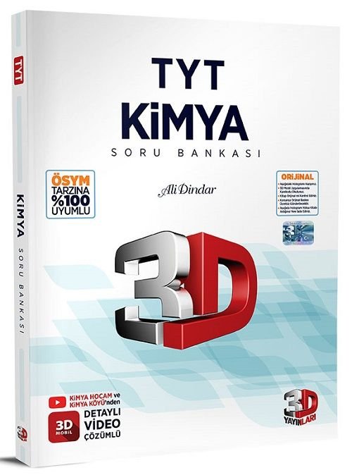 3D Yayınları YKS TYT Kimya Soru Bankası Video Çözümlü Çözüm Yayınları