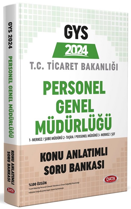 Data 2024 GYS Ticaret Bakanlığı Personel Genel Müdürlüğü Konu Anlatımı Soru Bankası Görevde Yükselme Data Yayınları