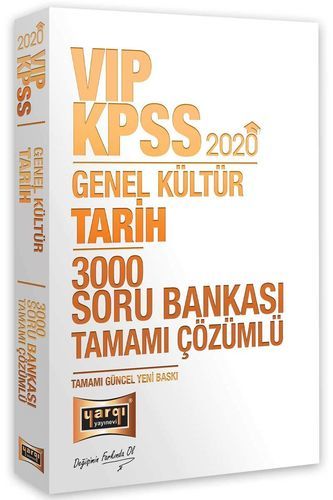 Yargı 2020 KPSS VIP Tarih 3000 Soru Bankası Çözümlü Yargı Yayınları