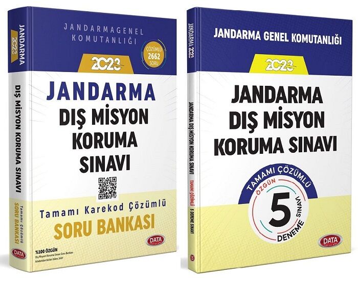 Data 2023 Jandarma Dış Misyon Koruma Sınavı Soru + 5 Deneme 2 li Set Data Yayınları