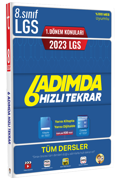 Tonguç 2023 8. Sınıf LGS 1. Dönem Tüm Dersler 6 Adımda Hızlı Tekrar Tonguç Akademi