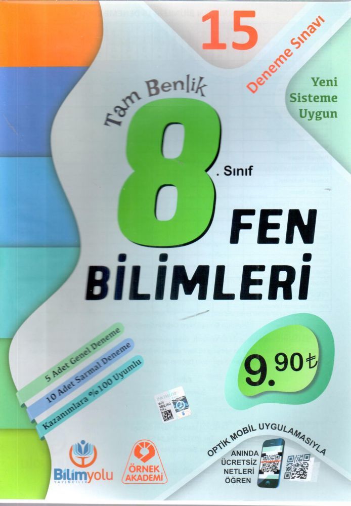 Örnek Akademi 8. Sınıf Fen Bilimleri 15 Deneme Sınavı Örnek Akademi Yayınları