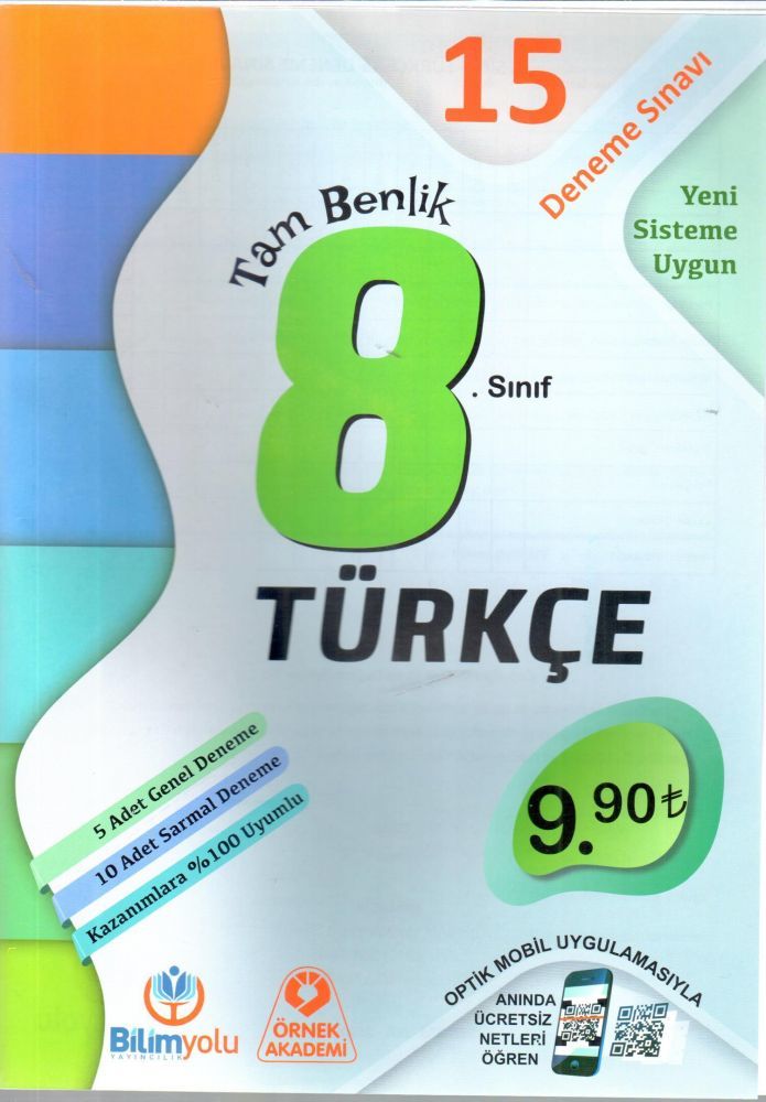 Örnek Akademi 8. Sınıf Türkçe 15 Deneme Sınavı Örnek Akademi Yayınları