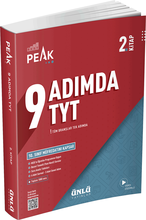 Ünlü YKS TYT 9 Adımda Best Peak Soru Bankası 2. Kitap Ünlü Yayınları