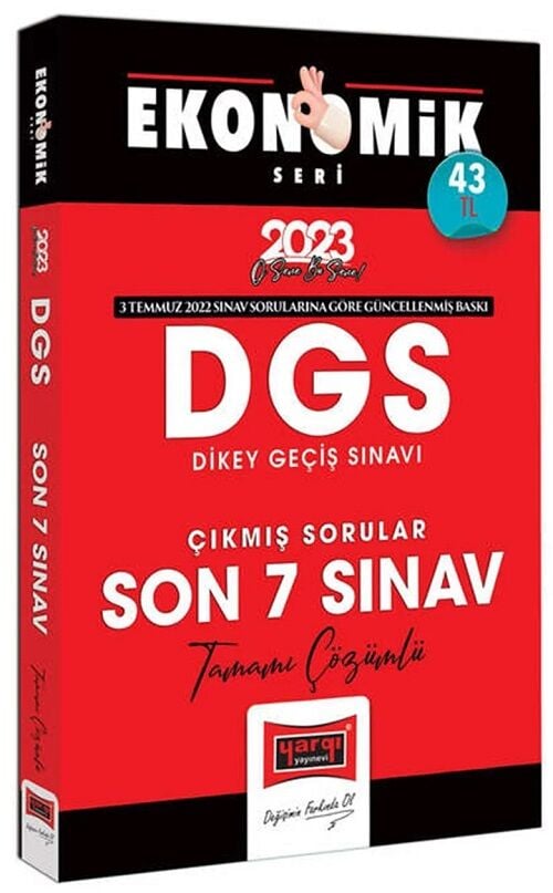 SÜPER FİYAT - Yargı 2023 DGS Çıkmış Sorular Son 7 Yıl Çözümlü Ekonomik Seri Yargı Yayınları