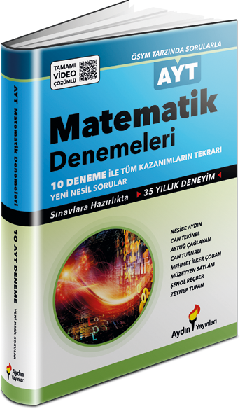 Aydın YKS AYT Matematik 10 Deneme Video Çözümlü Aydın Yayınları