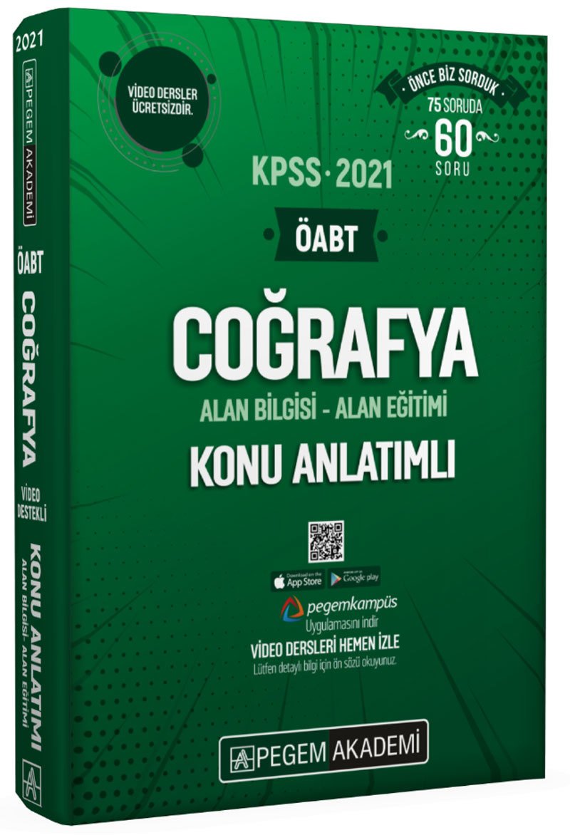 Pegem 2021 ÖABT Coğrafya Konu Anlatımlı Video Destekli Pegem Akademi Yayınları