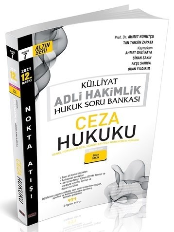 Savaş 2021 Adli Hakimlik Ceza Hukuku KÜLLİYAT Soru Bankası Tek 12. Baskı Savaş Yayınları