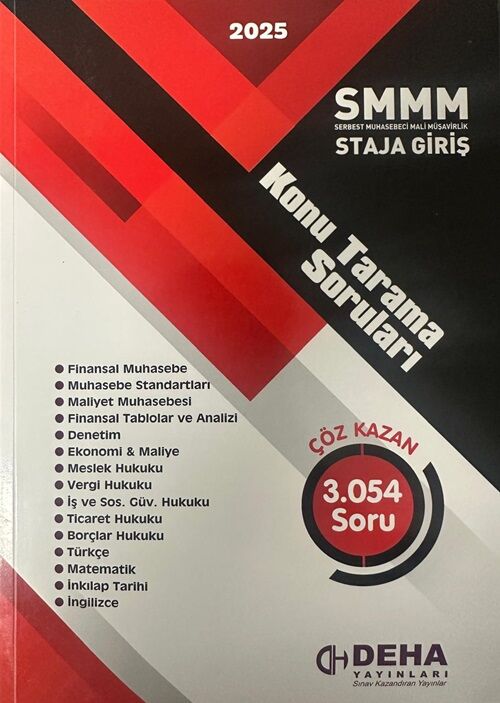 Deha SMMM Staja Giriş Konu Tarama Soruları Deha Yayınları