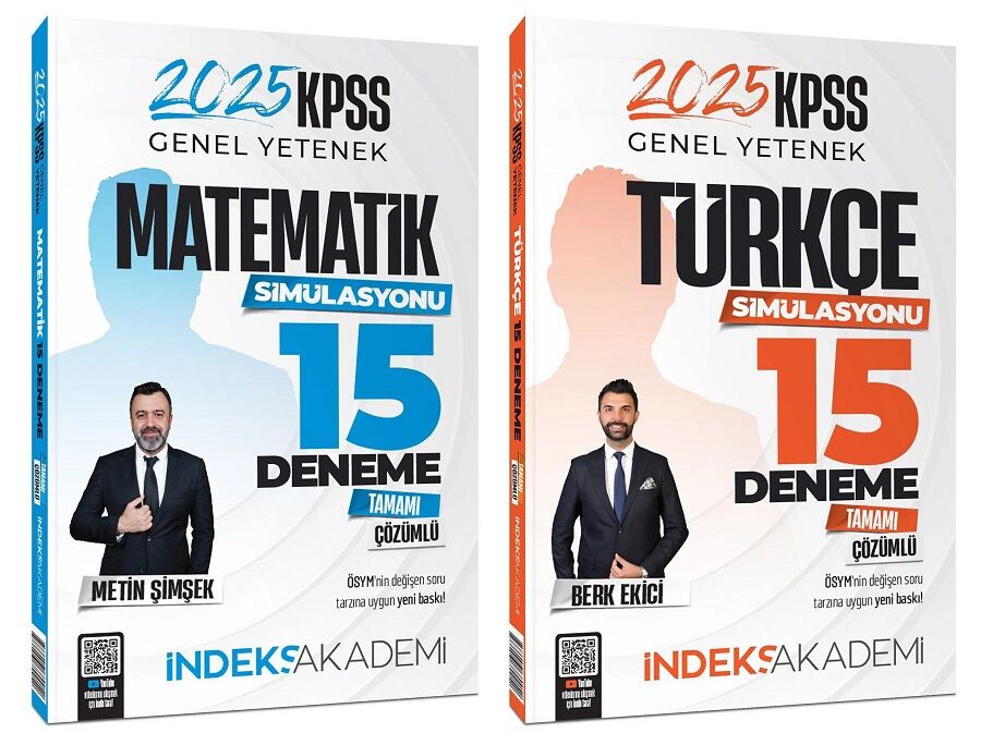 İndeks Akademi 2025 KPSS Türkçe+Matematik Simülasyonu 30 Deneme 2 li Set İndeks Akademi Yayıncılık